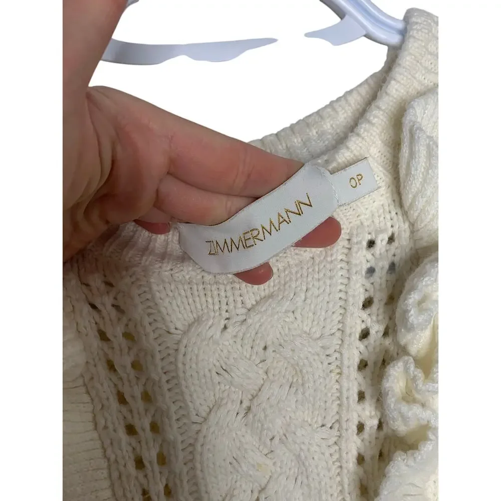 Zimmermann Cream Ruffle Sweater - Picture 5 of 7